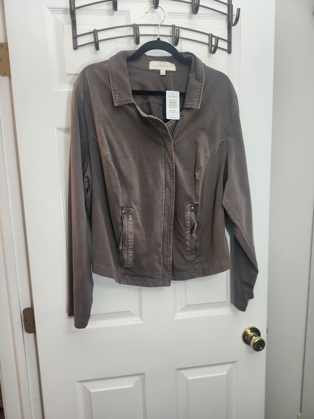 Torrid Brown Zip-Front Lightweight Jacket, Torrid 3 = 3X, NWT